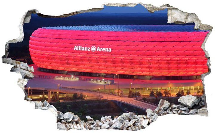 Wall-Art Wandtattoo 3D Fußball FCB Allianz Arena (1 St), selbstklebend, entfernbar von Wall-Art