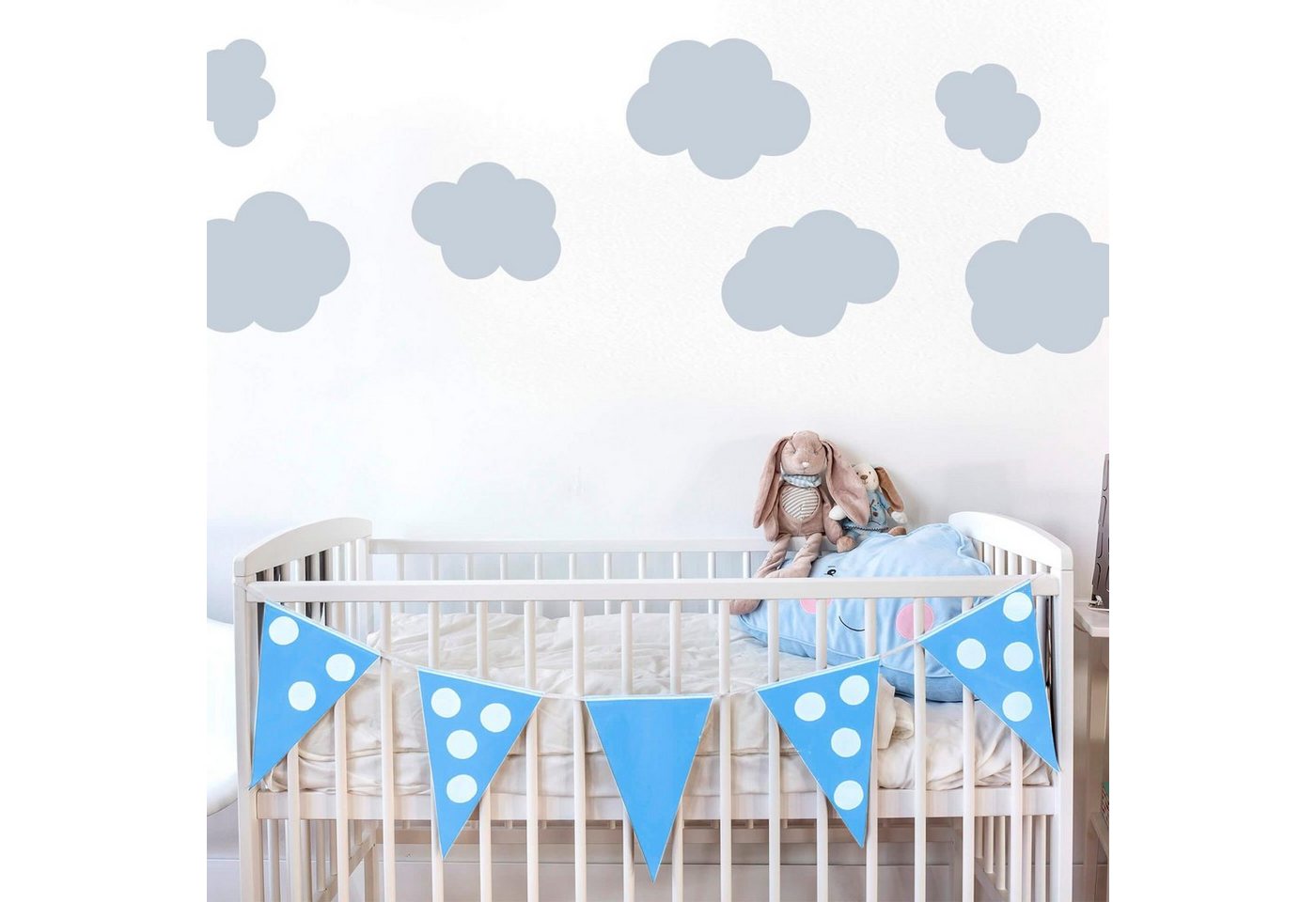 Wall-Art Wandtattoo Gute Nacht Kinderzimmer Wolken Set, selbstklebend, entfernbar von Wall-Art