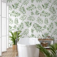 Grüne Blätter Wallpaper | Schälen Und Aufkleben Abnehmbar Wohnzimmer Tapete Wanddekoration Blumen Wandbilder von WallArtLA