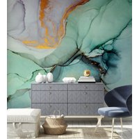 Luxus Tapete - Grün Strukturierte Marmor -Peel & Stick -Self Adhisive -Abnehmbar -Art Deco Tapete von WallArtLA