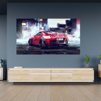 Wandtattoo Toyota Supra Sportwagen Poster Selbstklebend Kunst Aufkleber Wandbild von WallArtsOnline