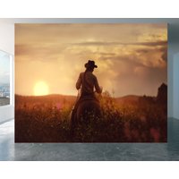 Western-Cowboy-Portrait-Tapete, Foto-Wandbild Uv-Druck-Wandkunst-Dekor Für Wohnzimmer Und Büros von WallArtsOnline