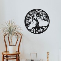 Baum Des Lebens Metall Wanddekoration, Rundes Baumschild, Dekoration, Wandbehänge Aus Metall, Einweihungsgeschenk von WalladoraHomeDecor