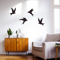 Fliegende Vögel Metallwandkunst, Schwarze Schwalben-Metallwandkunst, Vogel-Wanddekoration, Wandkunst Im Freien, Hochwertige Wanddekoration von WalladoraHomeDecor