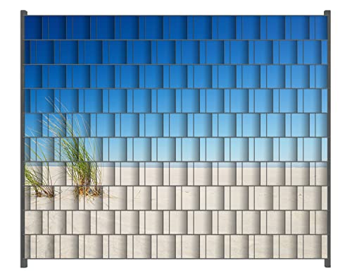 Wallario Zaun Sichtschutz Windschutz für EIN- und Doppelstabmattenzäune in der Größe Breite 2,50m x Höhe 2,00m, Motiv: Sandstrand unter blauem Himmel von Wallario