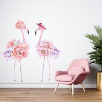 Flamingo Wandtattoo Buntes | Sommer-Vibe-Wandaufkleber Bunte Vinyl-Aufkleber Flamingo-Aufkleber Du028 von WallifyDesigns