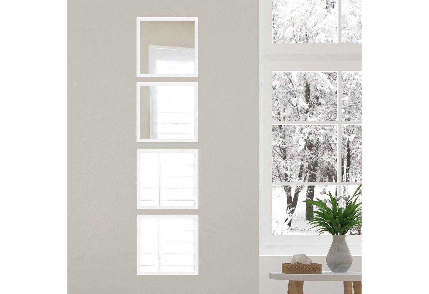 Wallity Wandspiegel LAR1141, Weiß, 24 x 24 cm, 100% Glas von Wallity