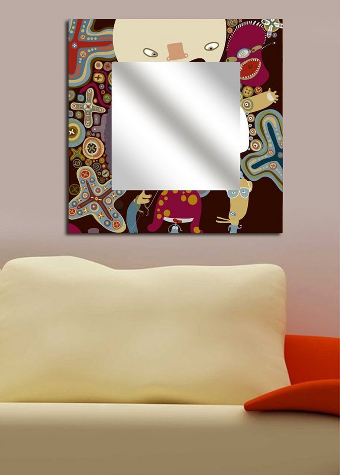 Wallity Wandspiegel MRA1103, Bunt, 50 x 50 cm, Spiegel von Wallity
