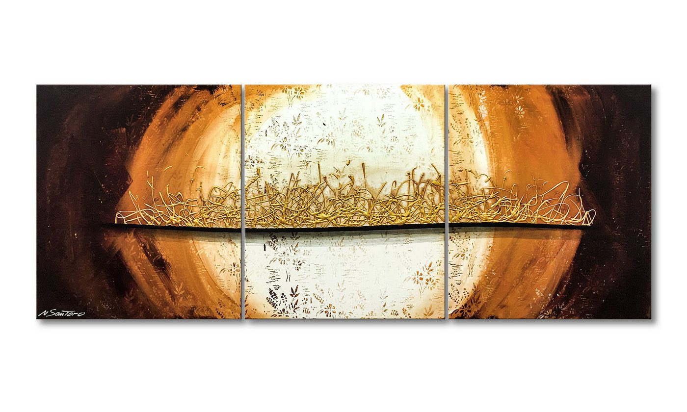 WandbilderXXL Gemälde Babylon Gold 180 x 70 cm, Abstraktes Gemälde, handgemaltes Unikat von WandbilderXXL