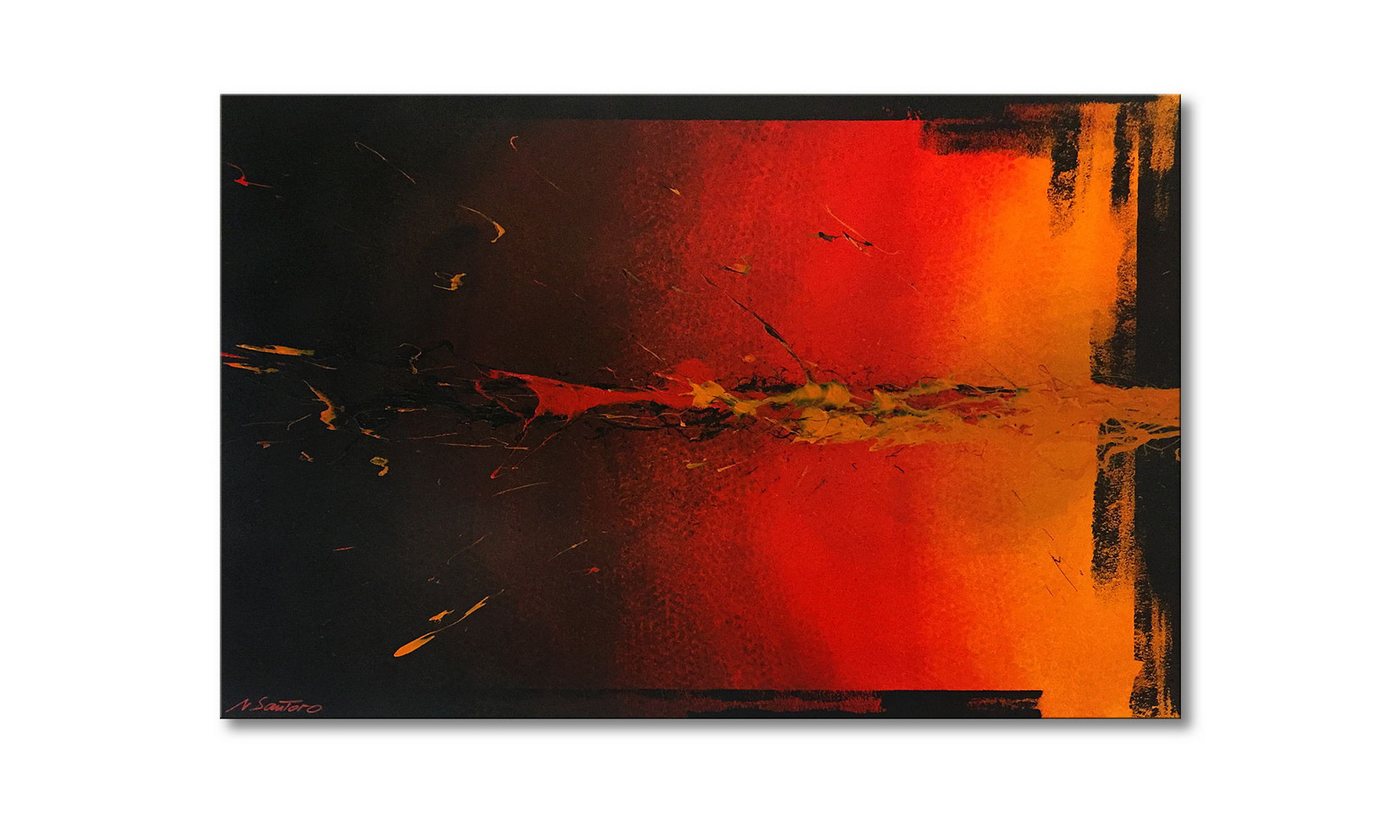 WandbilderXXL Gemälde Explosion 120 x 80 cm, Abstraktes Gemälde, handgemaltes Unikat von WandbilderXXL