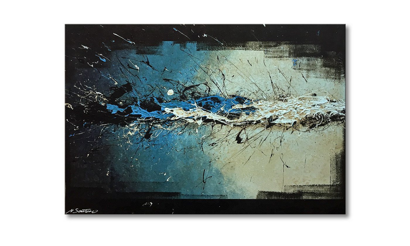 WandbilderXXL Gemälde Into The Blue 120 x 80 cm, Abstraktes Gemälde, handgemaltes Unikat von WandbilderXXL