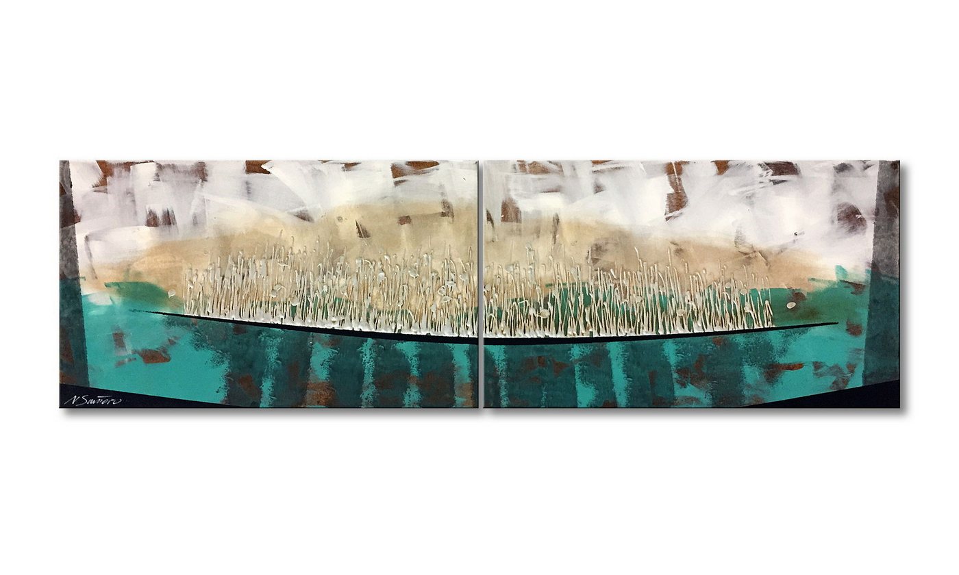 WandbilderXXL Gemälde The Breeze 200 x 60 cm, Abstraktes Gemälde, handgemaltes Unikat von WandbilderXXL