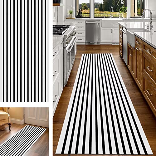 Teppich Läufer Flur Küche rutschfest 50X120CM Korridor Teppichläufer Waschbar Schwarz Weiß Geometrische Küchenläufer Flurteppich Polyester Meterware Schlafzimmer Wohnzimmer Flurläufer Lang Teppich Teppich Läufer Flur Küche rutschfest 50X120CM Korridor Teppichläufer Waschbar Schwarz Weiß Geometrische Küchenläufer Flurteppich Polyester Meterware Schlafzimmer Wohnzimmer Flurläufer Lang Teppich von Wassly