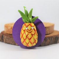 Ananas Magnet, Handgemachte Polymer Clay Frucht, Obst Liebhaber Geschenk Dekor von WayOutsideStudios