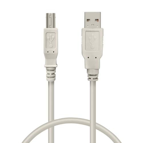 Waytex 11218 USB-Kabel; USB 2.0; Stecker A/Stecker B männlich, 1,8 m, Beige von Waytex