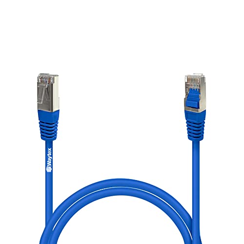 Waytex 3205 Netzwerk Patch, RJ45, abgeschirmt, FTP, Cat 5e 0,5 m blau von Waytex