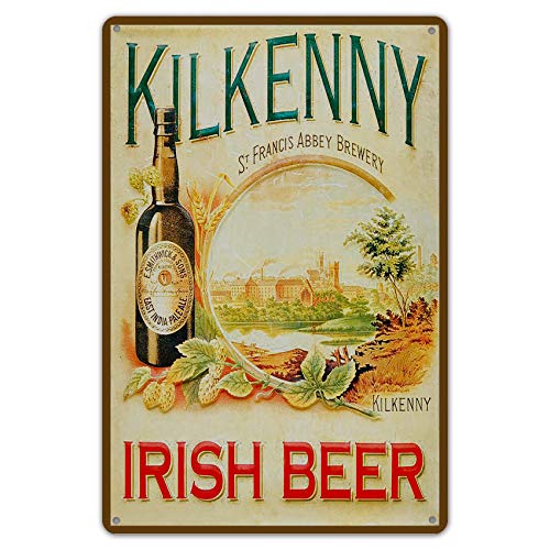 Kilkenny Irish Beer Retro Metallschild 20,3 x 30,5 cm Wanddekoration von Wcguokj