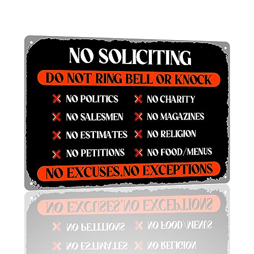 Schild mit Aufschrift "No Soliciting" für Haus, nicht klingeln oder klopfen, Schilder für Zuhause, Verwendung für Büro oder Geschäft, Warnschilder, Wohnung, Veranda, Eingänge, Wanddekoration, 30,5 x von Wcguokj