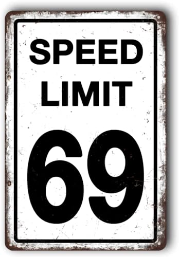 Speed Slow Signs, Speed Limit Schild, Man Cave Bar Schild, Straßenverkehrsschild "Speed Limit 76.2 cm, 20,3 x 30,5 cm, Metall-Aluminiumschild von Wcguokj