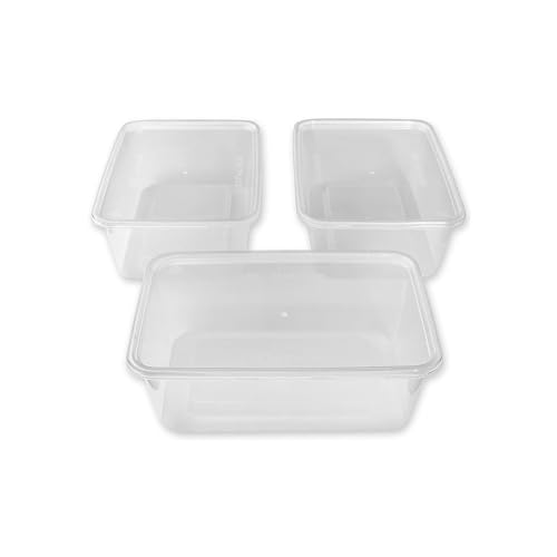 We Can Source It Ltd - 50 X 500ml Plastik Mikrowelle Gefrierfach Sicher Essen Mehl Vorbereitung Imbiss Behälter und Deckel - Top Qualität Gastronomie Erstklassige Plastik Bpa-Frei von We Can Source It Ltd