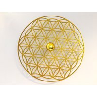 Goldene Wandlampe, Blume Des Lebens, Heilige Geometrie, Wandleuchte, Deckenlampe, Led von WeareclosedStudio