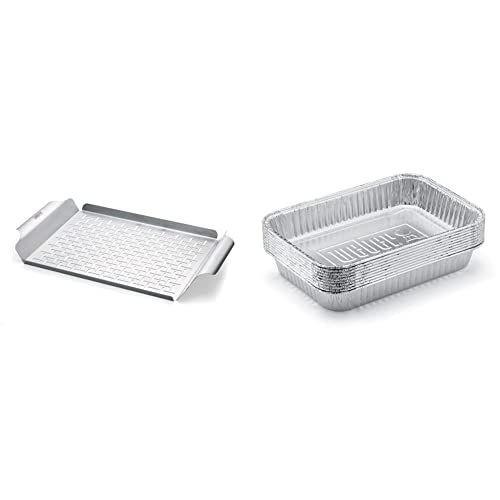 Weber Style 6435 Professional-Grade Grill Pan & 6415 Small 7-1/2-Inch-by-5-inch Aluminum Drip Pans, Set of 10 von Weber
