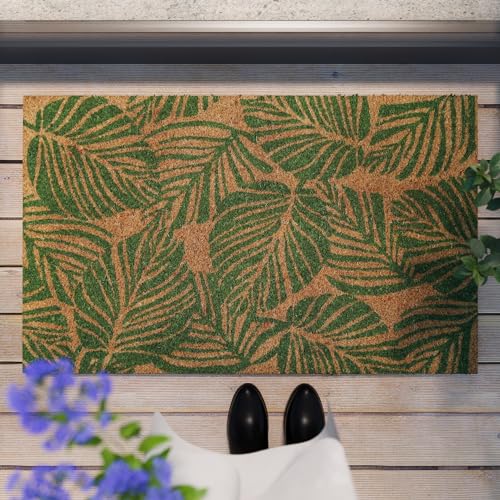 Jungle Mat – Stylische Kokos-Fußmatte von WECONhome für den Innen- und Zwischenbereich (45 x 75 cm, grün) von Wecon Home