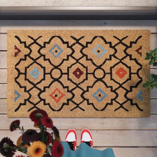 Posh Palace – Stylische Kokos-Fußmatte von WECONhome für jeden Eingang (45 x 75 cm, Natur) von Wecon Home