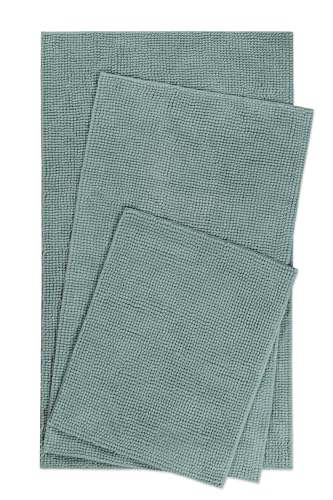 Moderner Chenille Badteppich von WECONhome Basics - rutschfest, Waschbar, Saugfähig - Stilvoll für jedes Badezimmer – Balu (70 x 120 cm, Mint grün) von Wecon home Basics