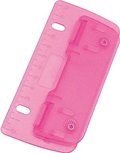 Wedo® Taschenlocher/mobiler 2fach-Locher aus Kunststoff mit 12-cm-Skala (1 Locher, pink) von WEDO