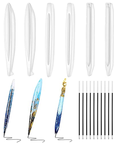 Weenkeey 6 Stück Stift Silikonform Kugelschreiber Epoxidharz Formen Stift Gießformen mit 10 Stück Nachfüllungen für DIY Handwerk von Weenkeey