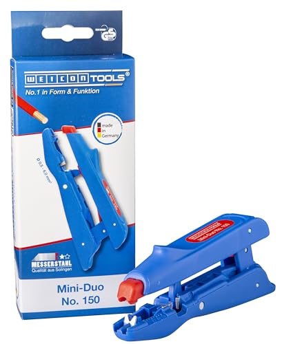 WEICON 51000150 Mini-Duo No. 150 automatische Abisolierzange mit Seitenschneider, Blau, Rot, 160mm von WEICON