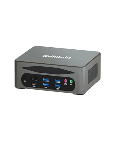 Weikibaba Mini PC Core I5-1340P Windows 11,Mini Computer 8GB RAM DDR5, 256G NVME SSD, Office Business Mini Desktop PC Triple Display,HDMI DP WiFi 6 2.5Gbe LAN von Weikibaba