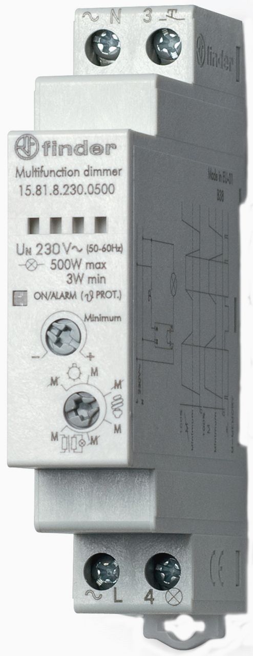 Finder Multifunktions Dimmer 1 TE, 3-500 W, 1 Schließer, LED, AGL, ESL von Weitere