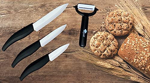 AlD Sehr scharfes Keramikmesser Set 4 teilig Küchenmesser Set Kochmesser aus Keramik Top Qualität von Welikekitchen