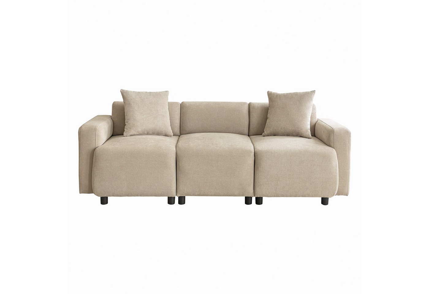 Welikera 3-Sitzer Normales Sofa,Polstermöbel,3-Sitzer Sofa,Wohnzimmersofa mit Dekokissen von Welikera