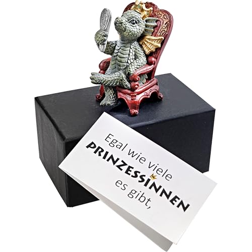 Weltbild Dekofigur Drachenkönigin mit Geschenkbox und Grußkarte mit liebevoller Widmung - Drachen Deko 6,5 cm hoch, Glücksdrachen Figur als Geschenkset Dekoartikel von Weltbild