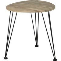 Beistelltisch Akazie lackiert, eckig, Couchtisch, Nachttisch, fsc® zertifiziert, Schwarz, Holz natur, Metall schwarz - schwarz - Wenko von Wenko