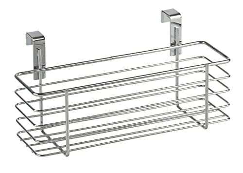 WENKO Einhängekorb Slim, Organizer zum Einhängen an Schranktür oder Schublade, Korb aus Metall, 24 x 11,5 x 10 cm, Chrom von WENKO