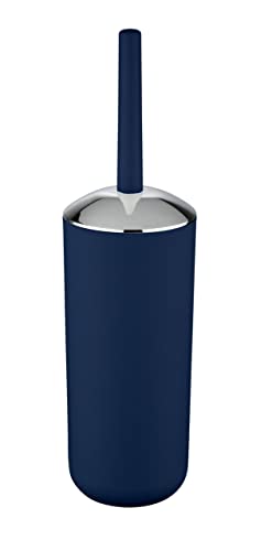 WENKO WC-Garnitur Brasil, hochwertiger Bürstenhalter mit mattierter Oberfläche aus bruchsicherem Kunststoff, BPA-frei, ideal für Bad & Gäste WC, inklusive Toilettenbürste, Ø 10 x 37 cm, Dunkelblau von WENKO