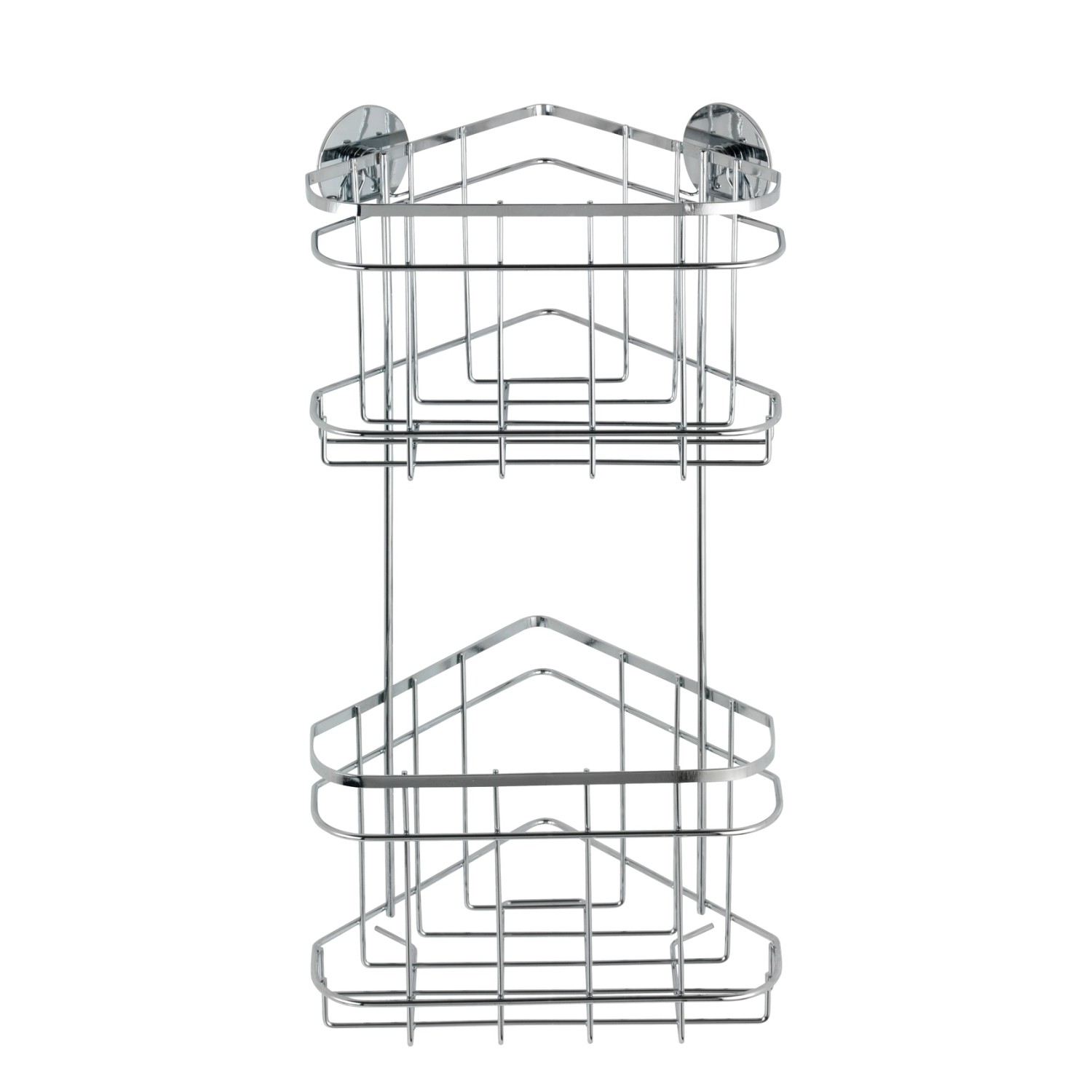 Wenko Turbo-Loc Eckregal 2 Etagen Edelstahl glänzend von Wenko
