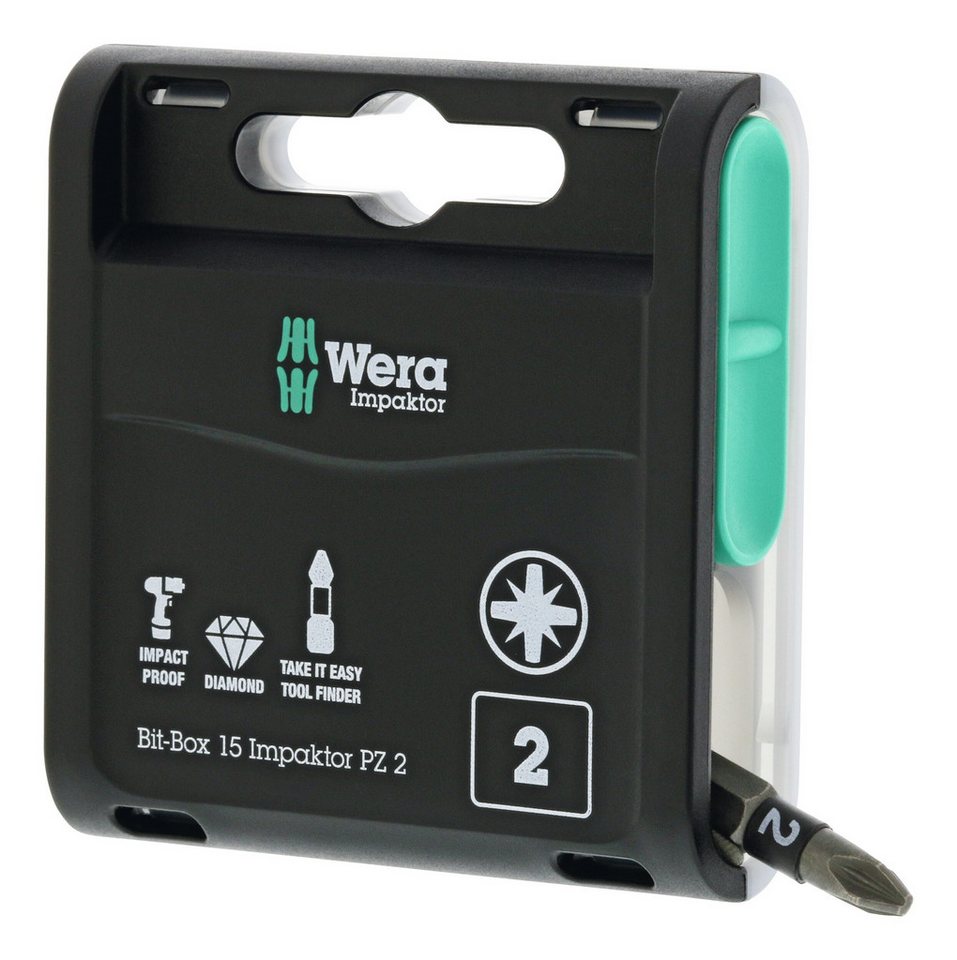 Wera Kreuzschlitz-Bit, Box 15 Impaktor PZ2 x 25 mm 15er Box von Wera
