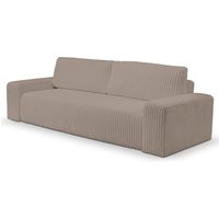 WERK2 Schlafsofa "Hugo", Design 2-Sitzer Sofa in Cord mit Schlaffunktion & Bettkasten von Werk2