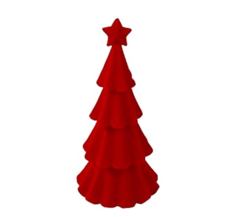 Weihnachten Deko Tanne Rot Beflockt bunt Trend Moden H=39cm Xmas Stern Advent von Werner Voß