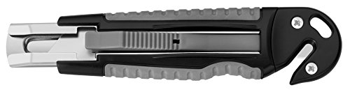 Westcott E-84022 00 Sicherheits-Cutter PROFESSIONAL Kunststoffgehäuse Softgrip, Klingenbreite 18 mm, grau/schwarz von Westcott