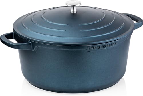 Westinghouse PERFORMANCE SERIES Kochtopf groß, 28cm großer Kochtopf für Induktion & alle Herdarten, Großer Topf mit Griff und Deckel, Topf beschichtet, Ofenfest & Spülmaschinenfest, Blau von Westinghouse