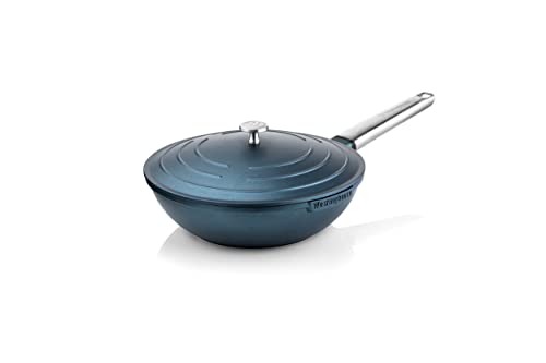 Westinghouse PERFORMANCE SERIES Wok Pfanne mit Deckel, Beschichtete Pfanne 28 cm mit Edelstahl-Griff, Bratpfanne Induktion, Für jeden Herd, Non Stick Pan, Ofenfest & Spülmaschinenfest, Blau von Westinghouse