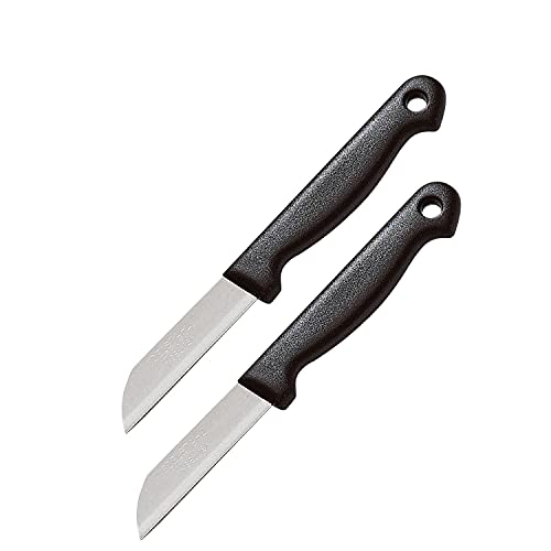 Westmark Schäl-/Küchenmesser-Set, 2-tlg., mit gerader Klinge, Klingenlänge: je 6,5 cm, Rostfreier Edelstahl/Kunststoff, Techno, Silber/Schwarz, 13512280 von Westmark