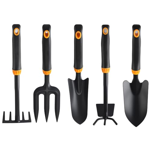 Gartengeräte, 5 Stück Garten Werkzeug Set, Rost-Sicht Gartenarbeit Set mit ergonomischem Griff für Gemüseanbau Umpflanzen Hochbeet Rasenpflege Balkon Gartengeräte, 5 Stück Garten Werkzeug Set, Rost-Sicht Gartenarbeit Set mit ergonomischem Griff für Gemüseanbau Umpflanzen Hochbeet Rasenpflege Balkon von Wezalget