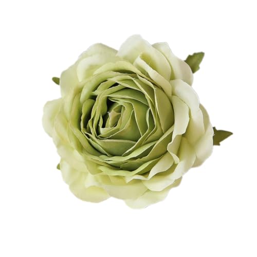 Whakano 15 Stück Künstliche Rosen Blüten-Köpfe,Deko Blumen Kunstblumen Rosenköpfe,Durchmesser 9 cm,Künstliche Blumen Rosen Blumenköpfe,für Valentinstag,Muttertag,Hochzeit,Party,Home Deko,Grün von Whakano